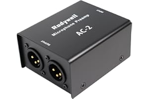 RODYWEIL Microphone Preamp In Line Mic Booster for Podcasting Recording Live Streaming Home Studio (Two Channel)