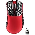 ATTACK SHARK R1 Wireless Gaming Mouse,Tri-Mode Connection (2.4G/Wired/BT5.2),55g Lightweight,18K DPI Optical Sensor,HUYU 20 Million Key Life,Ergonomic Design,for PC/Laptop/Win/Mac(Red+Sticker)