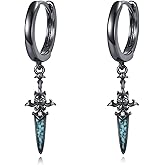Sword Earrings Sterling Silver Sword Turquoise Dangle Earrings Punk Jewelry Gifts for Men Women