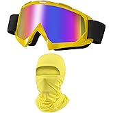 LJDJ Dirt Bike Goggles ATV Off-Road Riding Motorcycle Motocross Glasses with Sun UV Protection Balaclava Full Face Cover