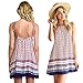 Sannysis Summer Casual Sleeveless Strap Backless Beach Mini Dress