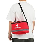 DOITOOL Portable First Aid Bag Empty Medical Storage Bag Red Shoulder Medicine Pouch First Aid Organizer for Camping Hiking Home Car Outdoor Travel