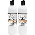 Beef Tallow & Goat Milk Shampoo and Conditioner Set - Handmade Hair Care for Thinning Relief, Sea Moss Shampoo and Conditioner, Thickening Formula for Hair Regrowth (Shampoo & Conditioner 8 Oz)