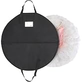 Univivi 40 Inch Tutu Garment Bag, Ballet Dance Costume Storage Bag, Black | 600D Oxford Cloth, Full Zipper, Foldable, Hanging Style, Round Tutu Storage for Girls Dance