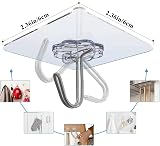 Pubiao Self Adhesive Hooks Heavy Duty Invisible 12 Pack for Kitchen Bath Hall view 2