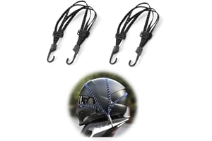 WOKYO Large Motorcycle Luggage Strap Equipment Helmet Rope 2Pack, 35.4inch(90cm) Reflective Helmet Rope Highly Elastic Luggage Binding Cord Belt with 2 Hooks Bungee Cords for Motorcycle Helmet Luggage