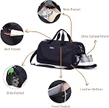 KASIBON Gym Bag with Shoes Compartment Wet Pocket Travel Duffle view 2