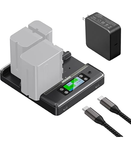 Caricabatterie DSTE Dual LCD Per Sony NP-FM E NP-F Series – USB-C, 8.4V/2A, Ricarica Rapida Per 2 Batterie - 2