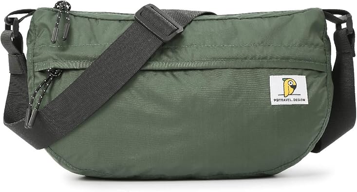 Amazon Azarxis ショルダーバッグ 大容量 肩掛けバッグ 超軽量 防撥水 ボディバッグ ワンショルダー 胸バッグ 斜めがけ 折りたたみ収納可能 カバン メンズ レディース オシャレ グリーン ショルダーバッグ