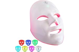 IOBTY Red Light Therapy Mask for Face, Blue Red LED Light Therapy Device, 7+1 Colors LED Facial Skin Care Mask At Home, USB Rechargeable,Portable