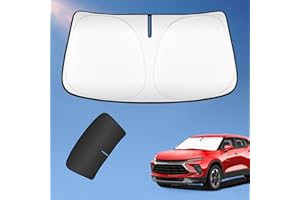 UKTOP Sun Shade Sunshade for Chevrolet Blazer 2019-2024 Windshield Cover, 2-Layers Sun Shield for Chevy Blazer 240T Silver Coating Sun Visor Foldable Window Shade Blocks UV Rays Car Accessories
