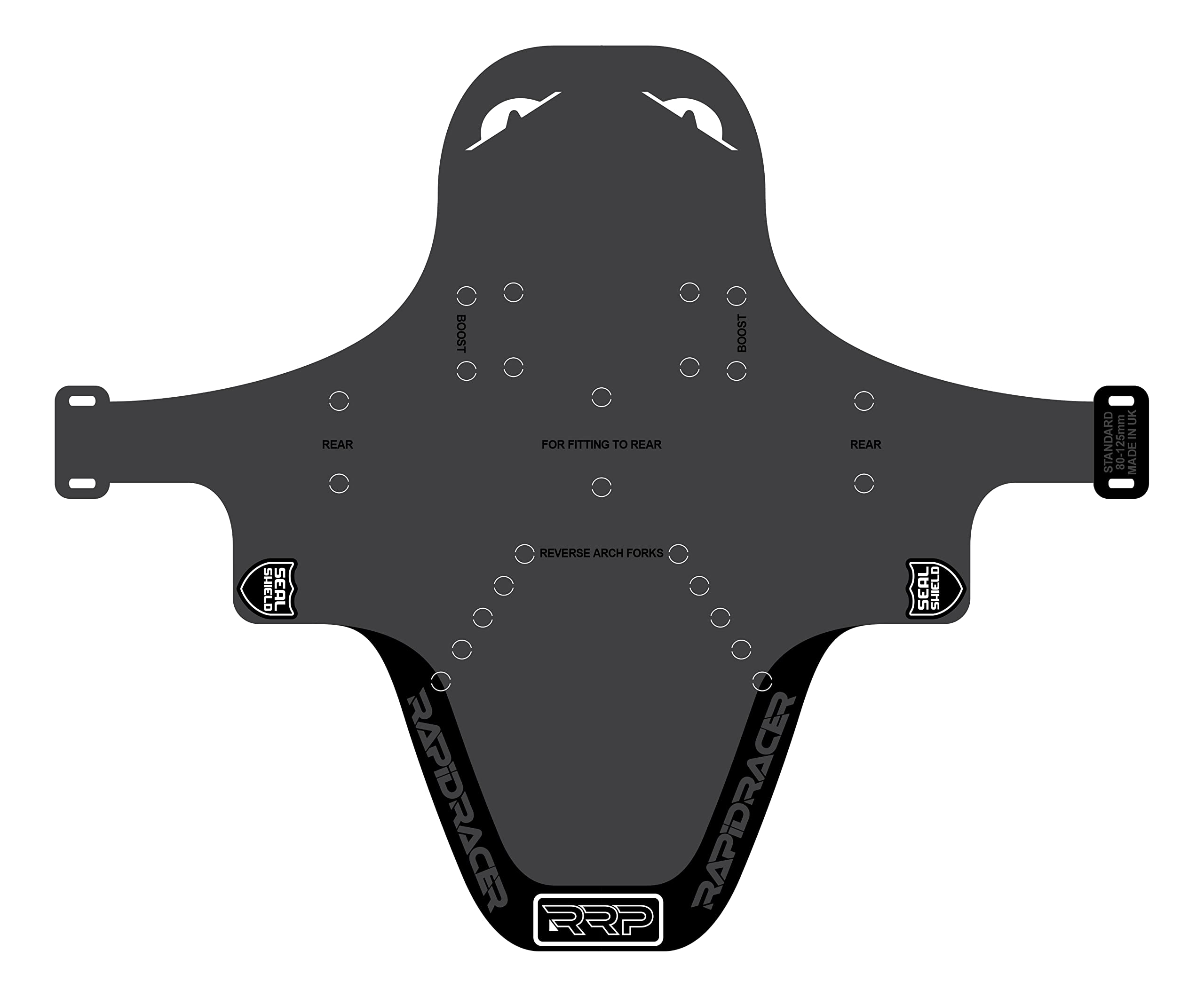 RRP Rapid Racer Products Unisex's Enduro Mudguard, Black, One Size