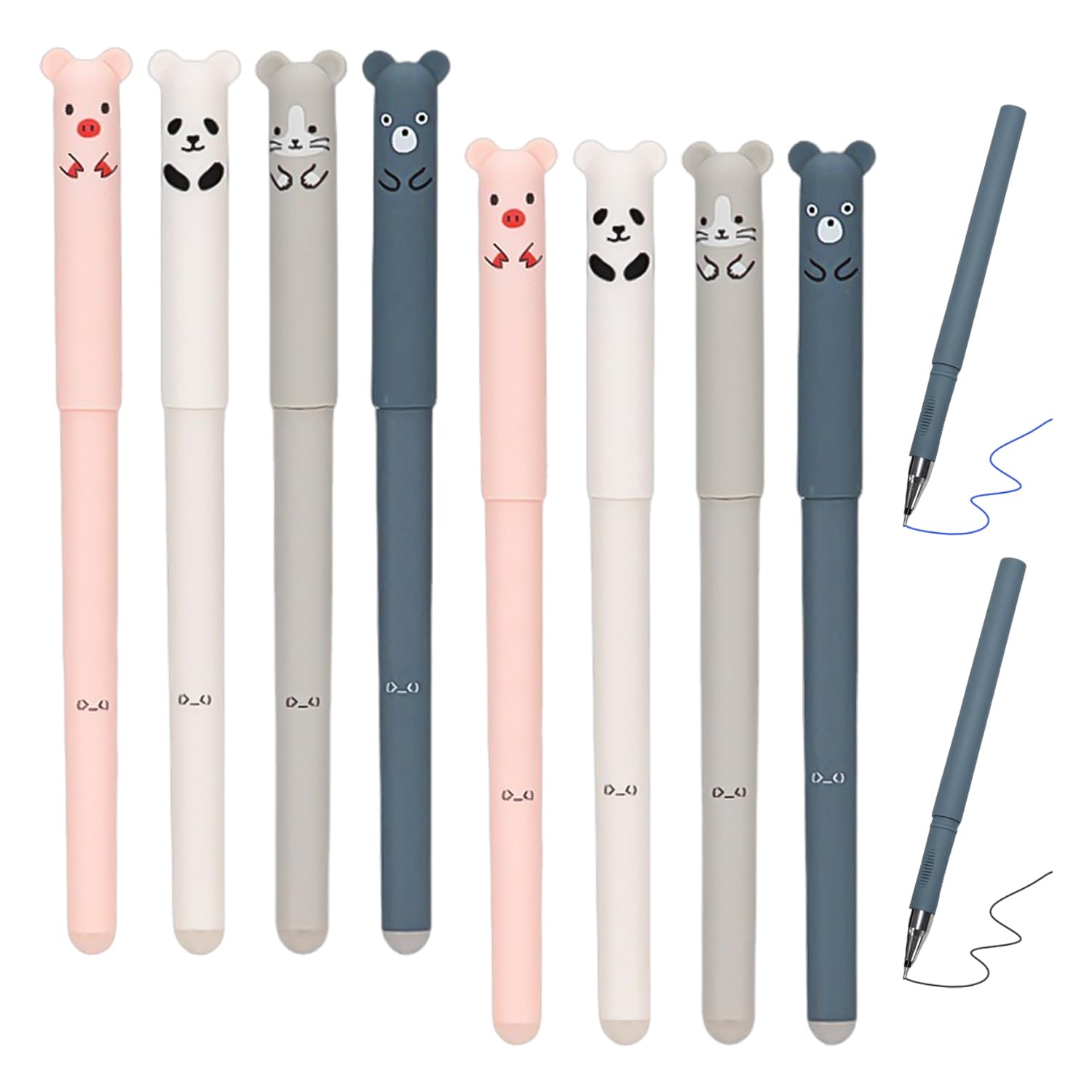 8 Erasable Pen Set, Animal Erasable Pens, Cartoon Gel Pens, Cute Gel Pens, Suitable for Use As Student Stationery, Office Supplies