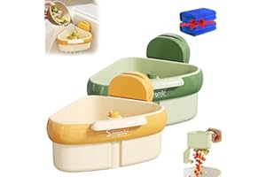 ACHUHE 2025 New Suction Cup Sink Corner Rack (Kitchen Sink Strainer Basket) (Automatic Dumping) (Space-Saving Corner Design) (Simple Kitchen Organization Rack) Corner Sink Catcher for Food Waste (2 All)