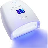 BNYLFGX UV Light for Nails, Cordless UV Nail Lamp for Salon &amp; Home | 66W Rechargeable LED Nail Dryer with 5 Timer Setting Auto Sensor Fast Nail Light Curing Lamp, White