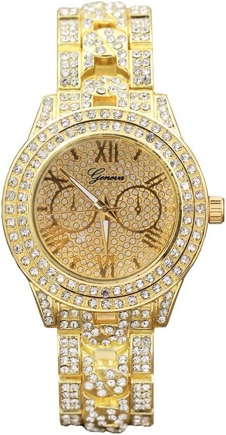 Ladies Quartz Wrist Watch, Bling Crystal Analog Geneva Classic Watch / 2018 Stainless Steel Rhinestone Leisure Metal Bracelet Wristband for Men & Women