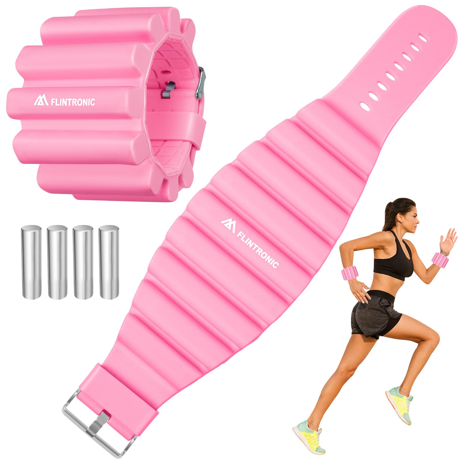 flintronic Adjustable Wrist Weights, 2PCS (1lb Each) Ankle Weights Set, Wearable Wrist & Ankle Weights Bracelet, Fitness Leg Weights for Women Men, for Running Walking Aerobics Yoga Pilates
