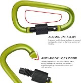 DDSHUN Aluminum Alloy D-Ring Locking Carabiner Clip 80x40mm Black view 3