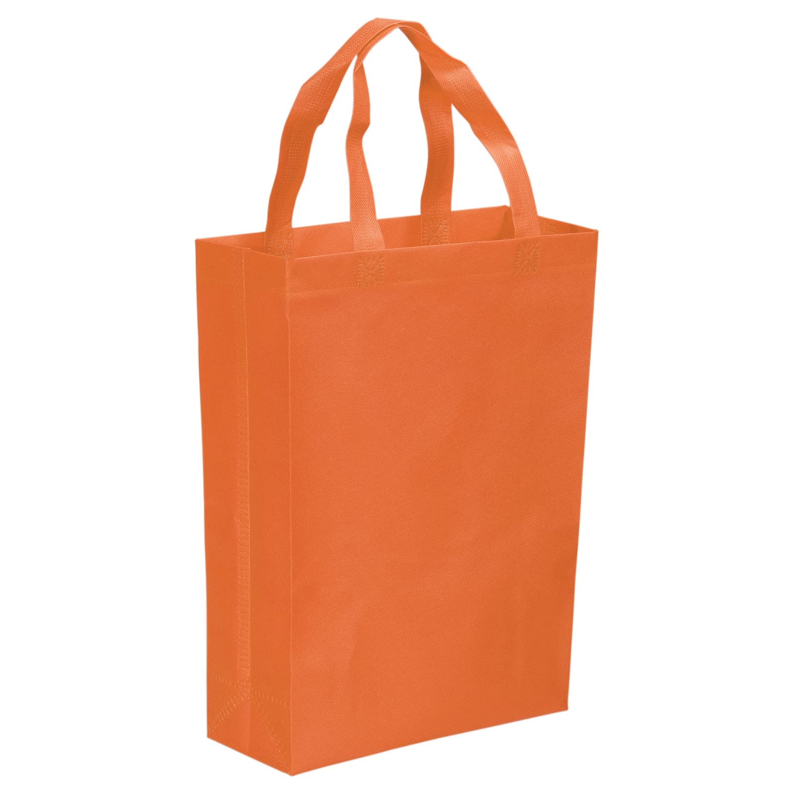 PATIKIL 36x25cm Reusable Gift Bags, 10 Pack Vertical Style Non-Woven Grocery Tote Bag for Travel Storage, Orange