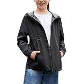 MODAFANS Girls Boys Rain Jacket Lightweight Waterproof Hooded RainCoats Windbreaker for Outdoor 4-13year