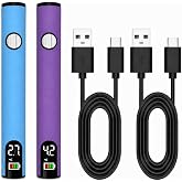 MakerEdge 2 Pack Portable Cordless Soldering Iron Pen, 510 Threaded Soldering Tools with LED Display,3-Level Temperature Control 200&ndash;450&deg;C,650mAh Solder Iron for Electronics Repair, DIY(Blue &amp; Purple)