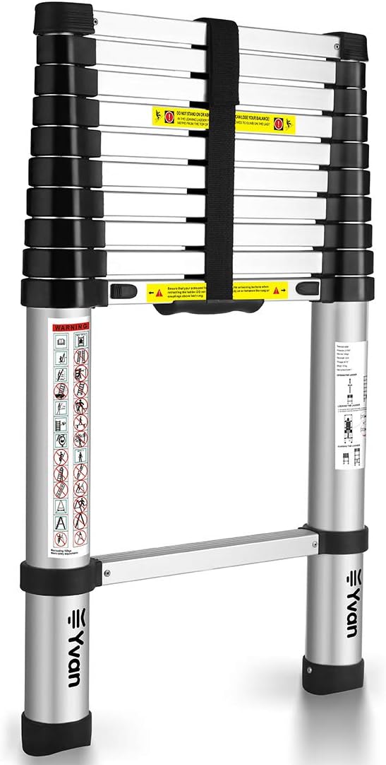 telescopic ladder with stabiliser bar