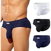 Casey Kevin Men's Underwear Breathable Briefs Lightweight 3D Contour Pouch Super Soft Comfort Tagless Underpants for Men Pack