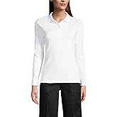 Lands' End School Uniform Women's Long Sleeve Feminine Fit Mesh Polo Shirt