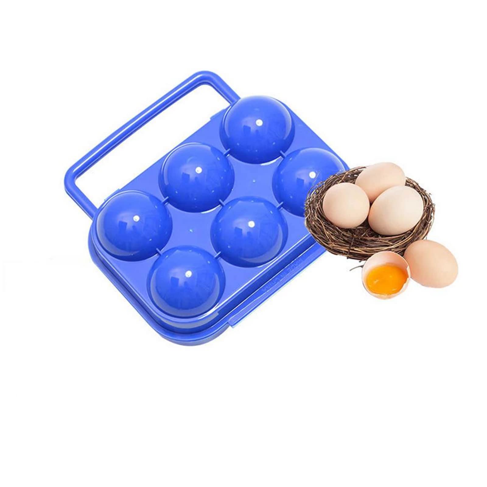 Photo 1 of 6 Grids Egg Holders, Egg Cartons For Refrigerator, Egg Storage Container, Shockproof Durable Refrigerator Egg Trays, Deviled Egg Tray Carrier with Lid, Egg Organizer Box for Fridge or Camping
