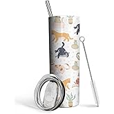 Heqianco Cat Gifts Cat For Women Lover Gifts 20oz Tumbler With Lid And Straw Cats Mom Gift Insulated Stainless Steel Skinny Mug Water Bottle Travel Coffee Cup