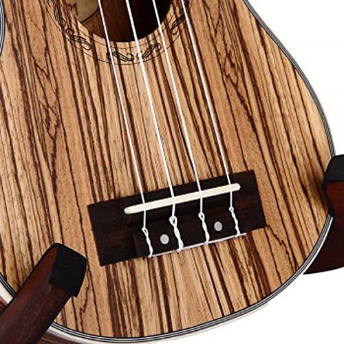 Zimo 23" Ukulele 4 Strings Zebrawood Concert Ukulele Acoustic Uku Aquila String W/Bag - Thumbnail 3