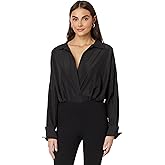 Norma Kamali womens Super Oversized Boyfriend Nk Shirt Bodysuit