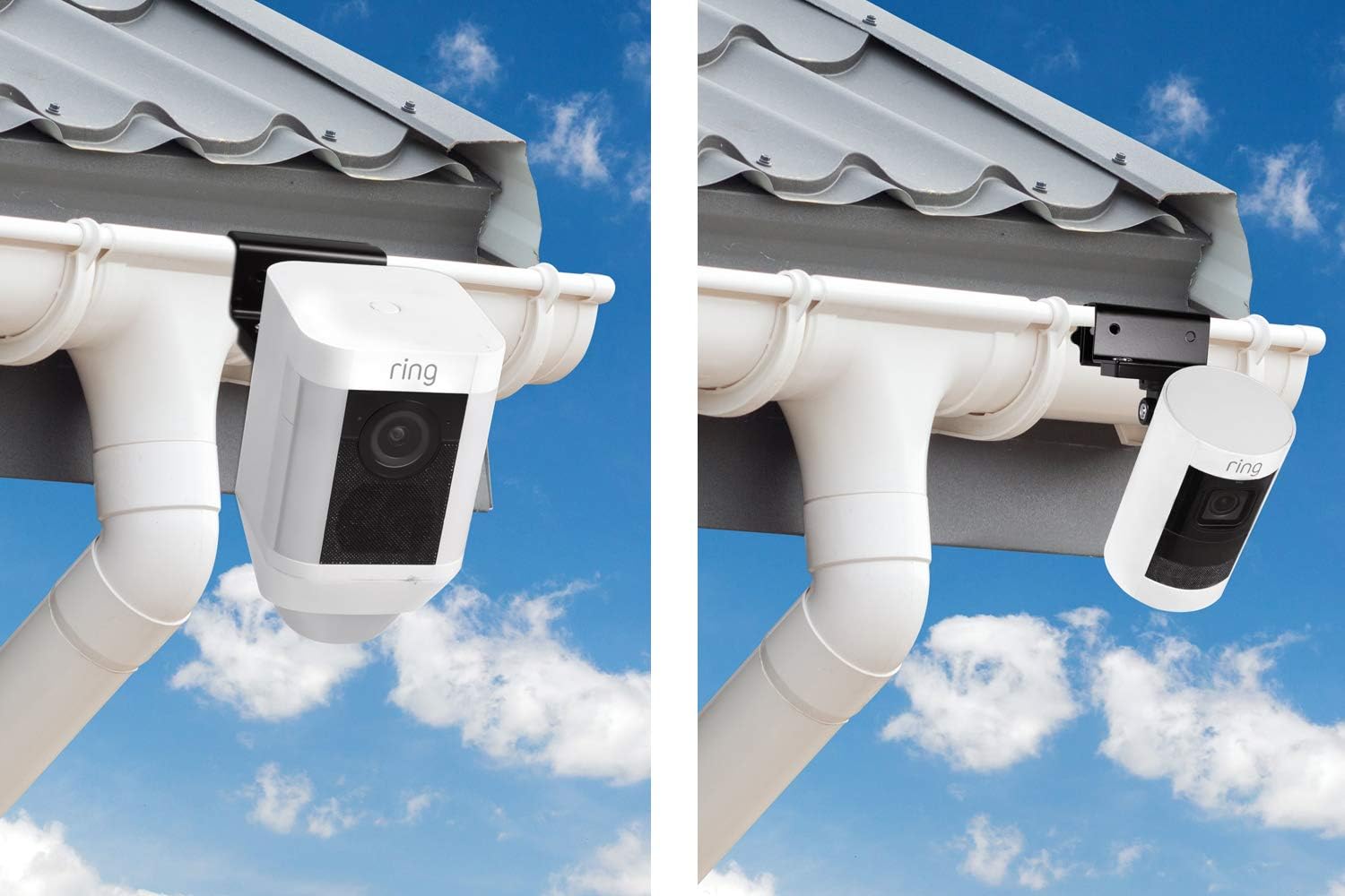 Ring Solar Panel With Gutter Mount For Ring Spotlight Cam Stick Up