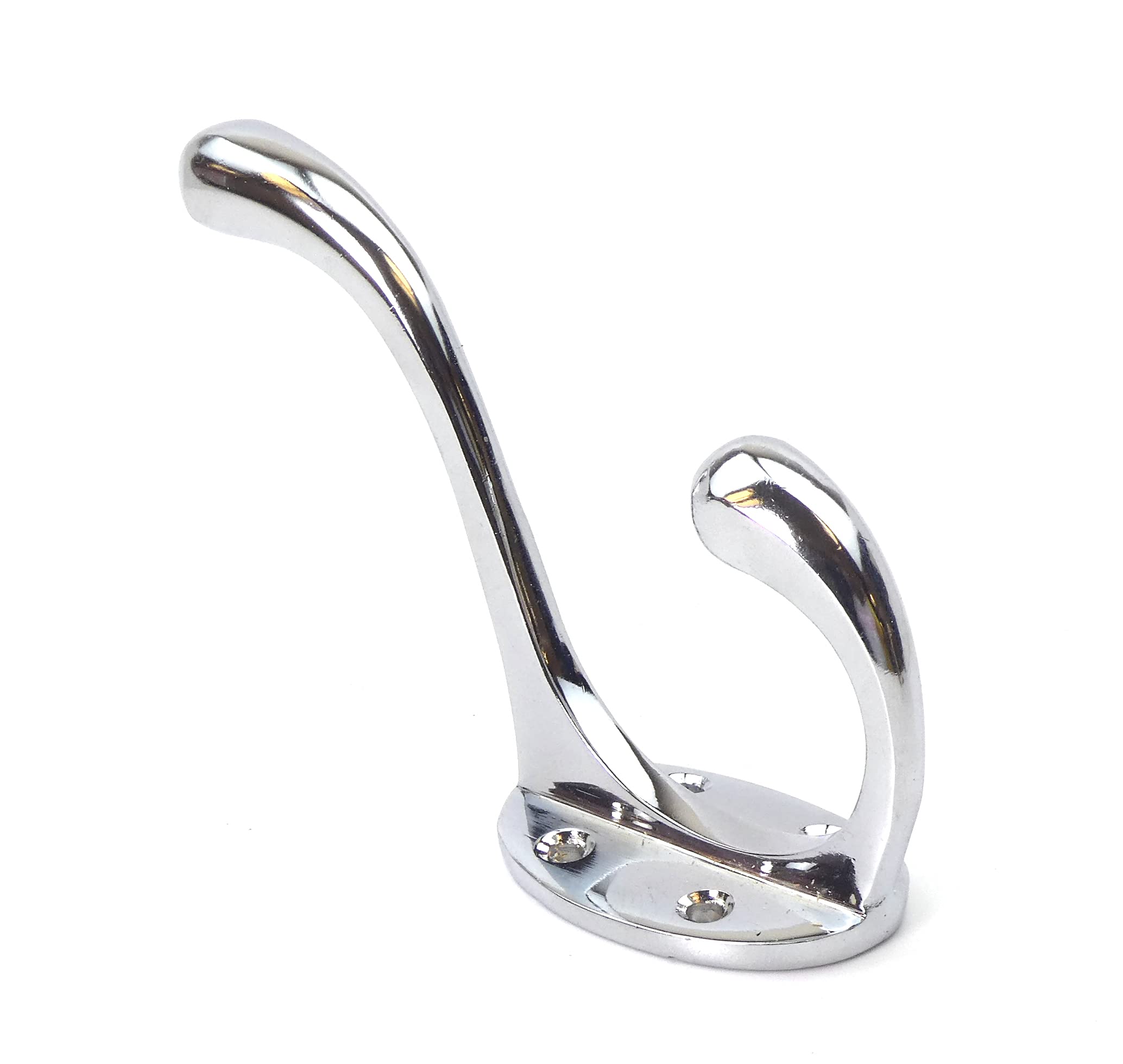 Traditional Style Hat & Coat Hook - 4 Holes - 100mm / 4.0" (Chrome)