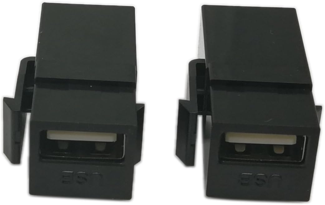 zdyCGTime USB 2.0 Keystone Jack Inserts, (2-Pack) USB 2.0 Adapters Female to Female Connector For Wall Plate Outlet Panel-Black - Image 4