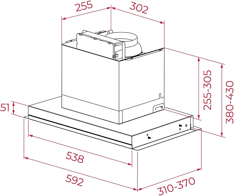 Capot Integrado, Painel de Vidro com Controlo Tátil Oculto, 60 cm