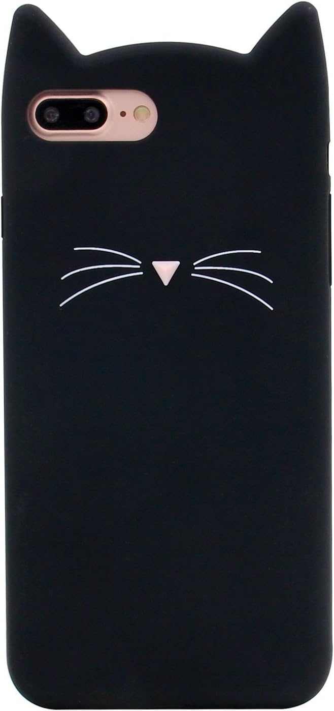 DiDicose Samsung Galaxy S9 Case,3D Cartoon Animal Black Whiskers Cat Kitty Silicone Rubber Phone Case Cover for Samsung Galaxy S9 (5.8 inch)