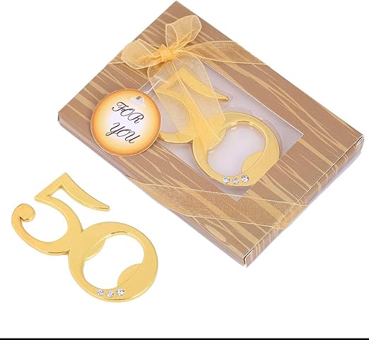 Amazon Com 12 Pcs Wedding Souvenir For Guests Number 50 Golden
