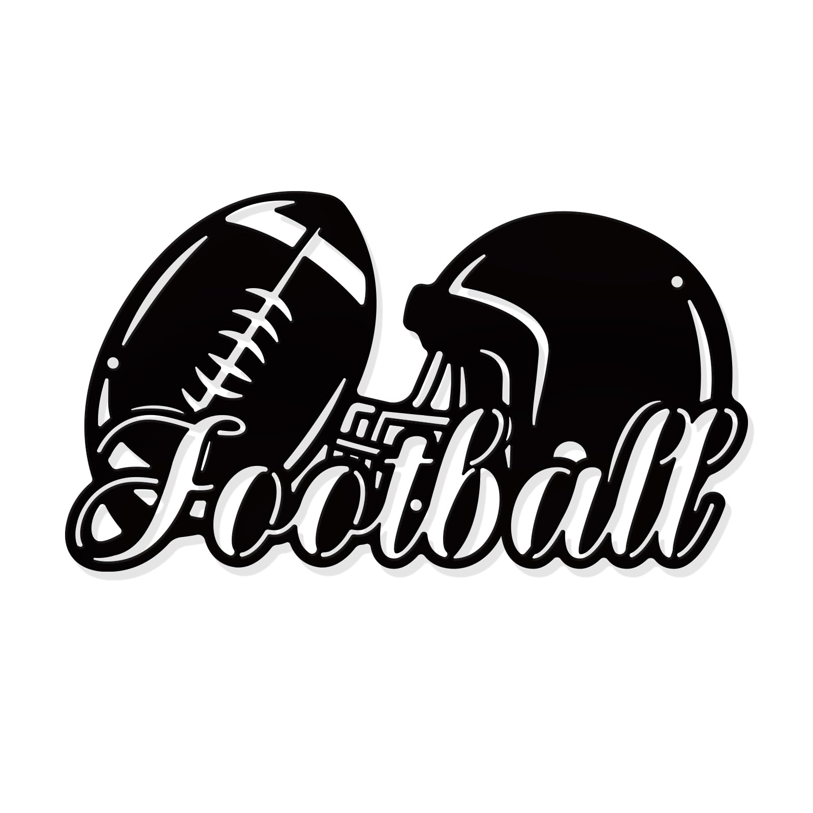 NBEADS American Football Metal Wall Art Decor, Matte Style Wall Hanging Decor Silhouette Wall Art for Home Garden Hotel Office Wall Festival Decoration Gift, 16.7x30cm