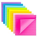 (8 Pack) Lined Sticky Notes 4x4 Bright Stickies