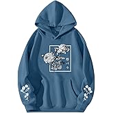 Sulayesh Rose Floral Graphic Hoodie for Men Aesthetic Japanese Cool Hoodies Oversized Trendy Streetwear Pullover Sweatshirt