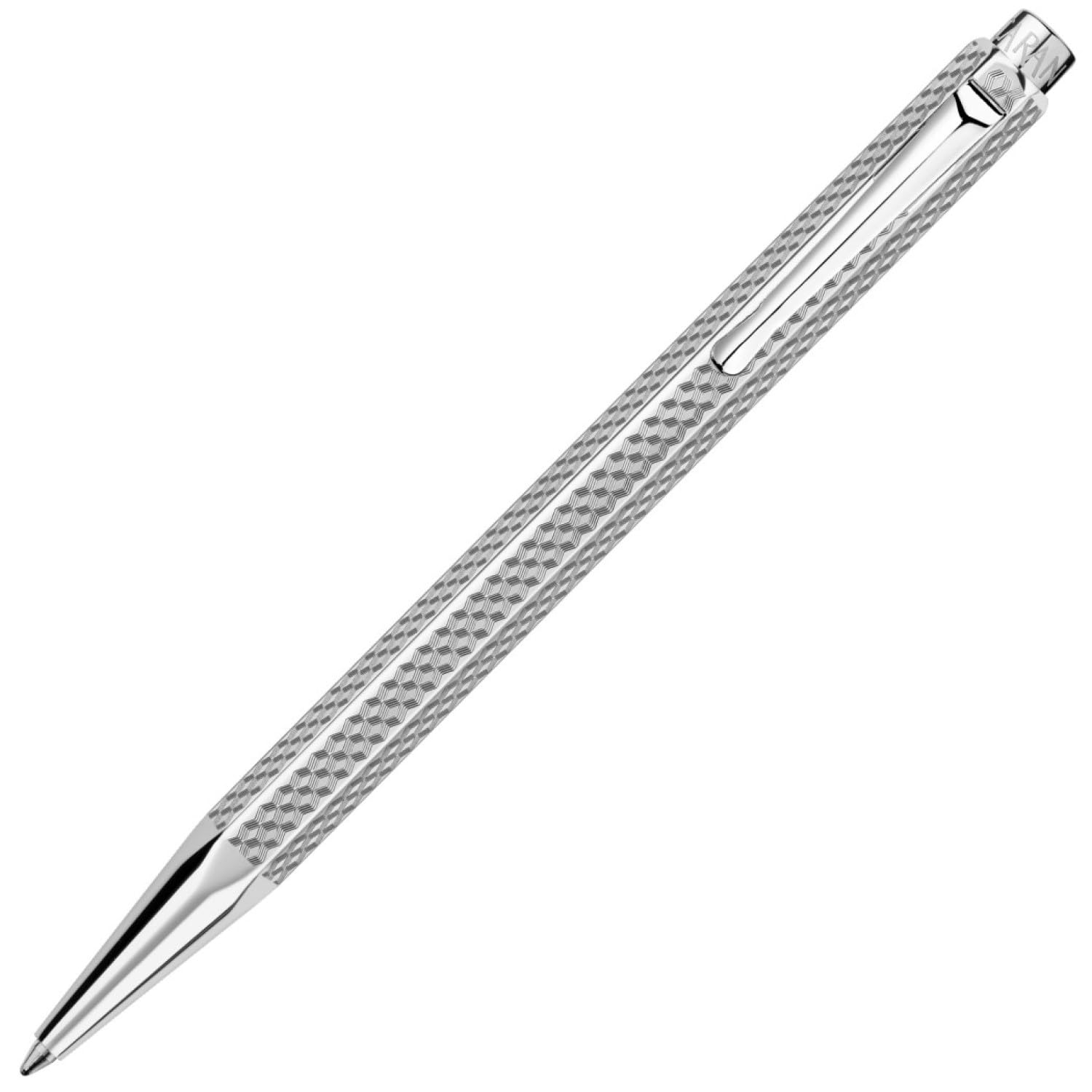 Caran D'ache Ecridor Cubrik Silver Plated Rhodium Coated Ballpoint Pen