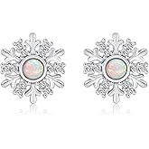 925 Sterling Silver Christmas Earrings Studs Snowflake Jewelry Christmas Gifts for Women Teens