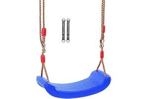 RedSwing Plastic Swing Seat with Rope, Kids Tree Swing Seat, Swing Set Accessories, Great for Outdoor Indoor, Tree, Swing Set, Playground, Blue