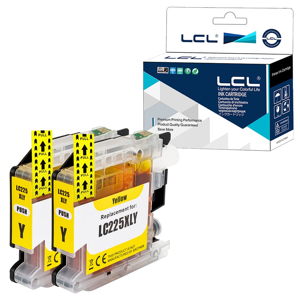 LCL LC225XL Yellow Ink Cartridge Compatible with Brother LC225 LC225XL LC225XLY for MFC-J4420DW J4620DW J4625DW DCP-J4120DW MFC-J5320DW J5620DW J5625DW J5720DW (2-Pack )