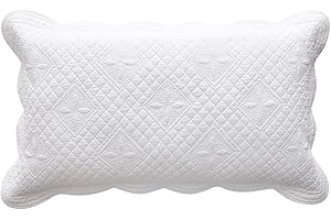 Calla Angel Sage Garden Luxury Pure Cotton Quilted Pillow Sham, King Pillow, 20x36, White