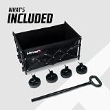MoverX 70L Festival Trolley on Wheels Folding Wagon Portable Camping Cart Black view 7