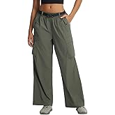 baleaf Women's Parachute Pants Lightweight Cargo Pant Quick Dry Water Resistant Baggy Wide Leg with 4 Pockets Hiking