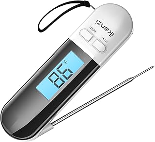 Fleischthermometer Instant Read Grillthermometer Küchenthermometer, 2s Sofortige Lesungen, IPX7 Wasserdicht und LCD Bratenthermometer Küchenthermometer mit Magnet für Küche Grillen Ofen Smoker Öl