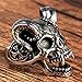 PAURO Men's Stainless Steel Vintage Skull Goat Horn Ring Size 12